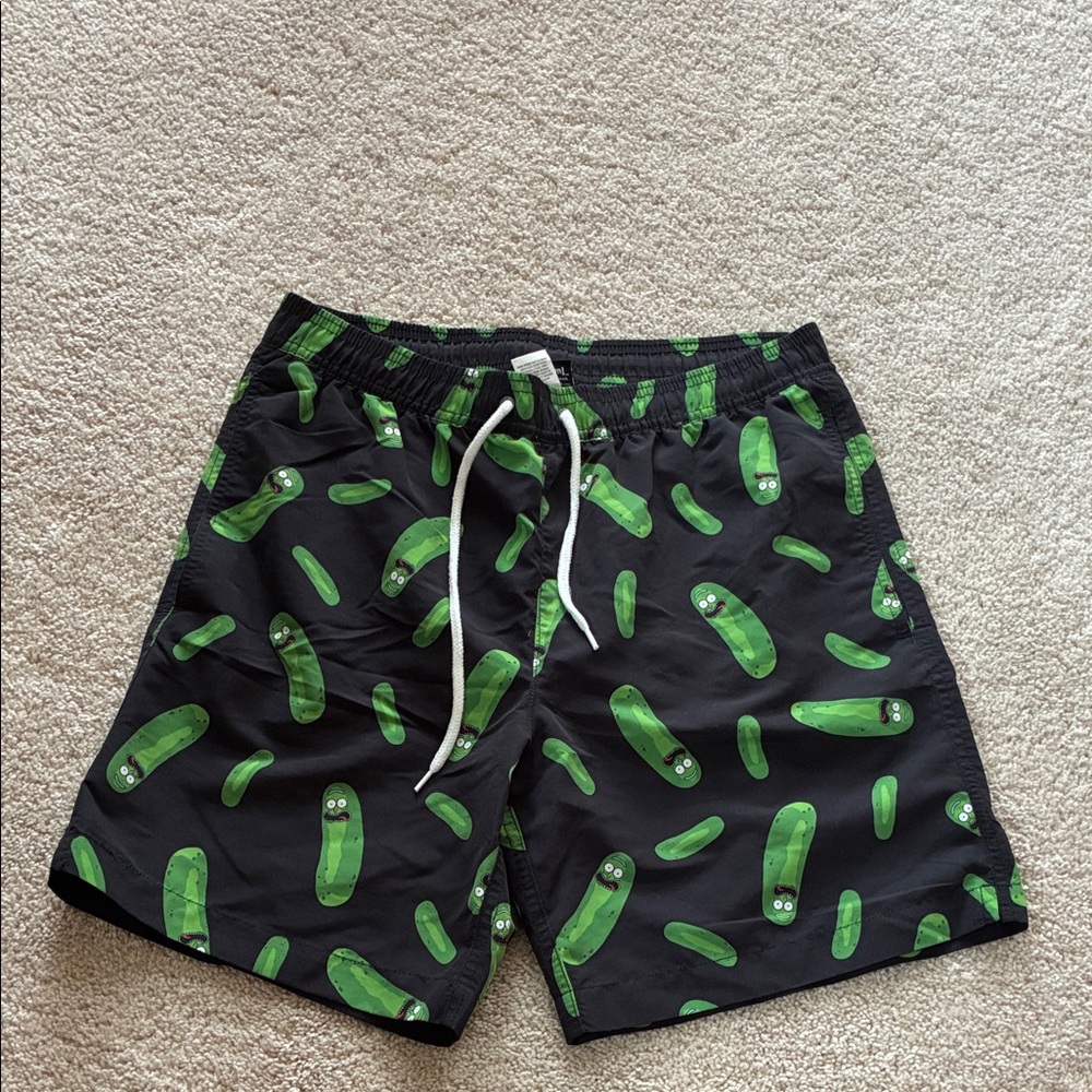 Fun Pickle Print Men's Swim Board Shorts